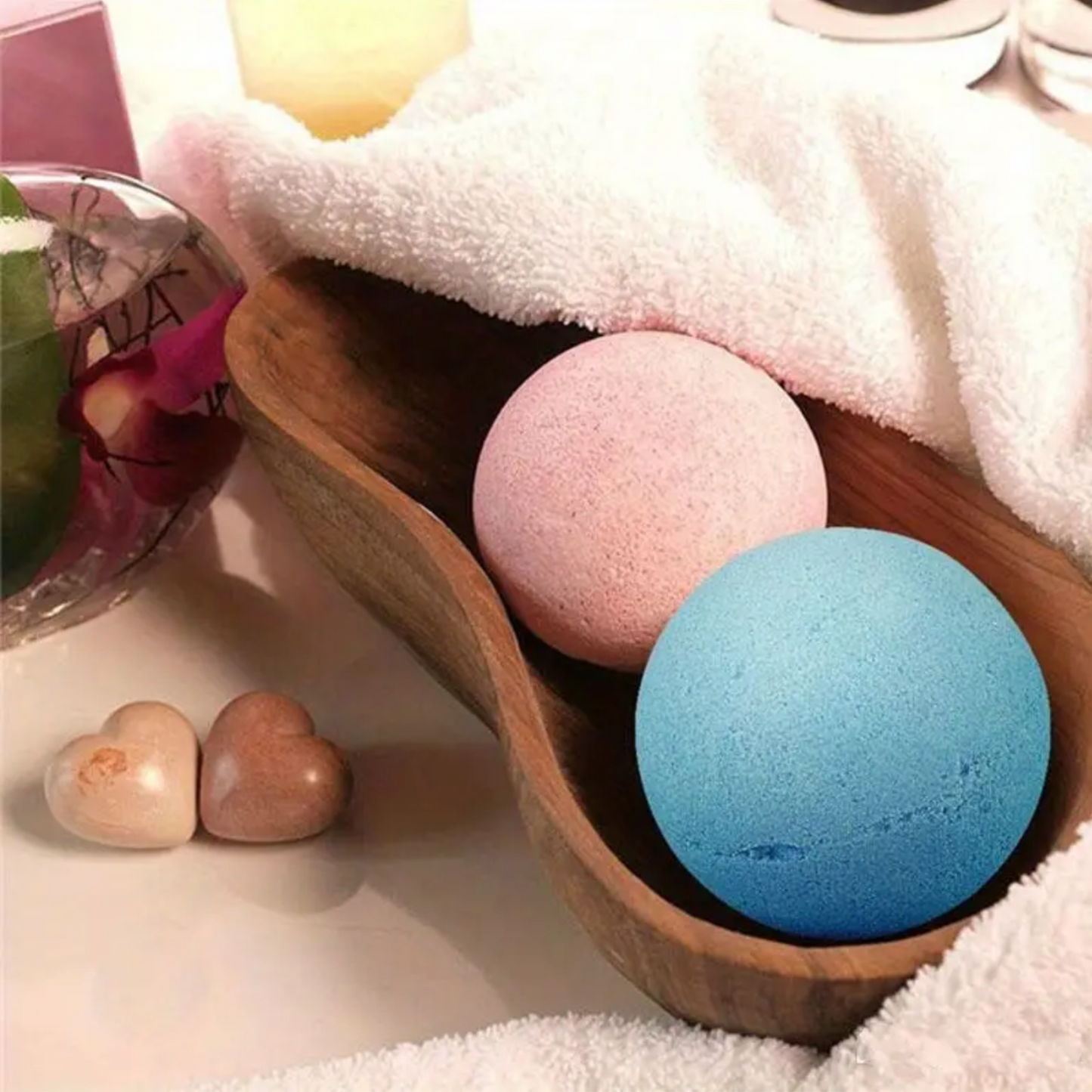 Organic Handmade Natural Rose Dried Flower Bath Bomb