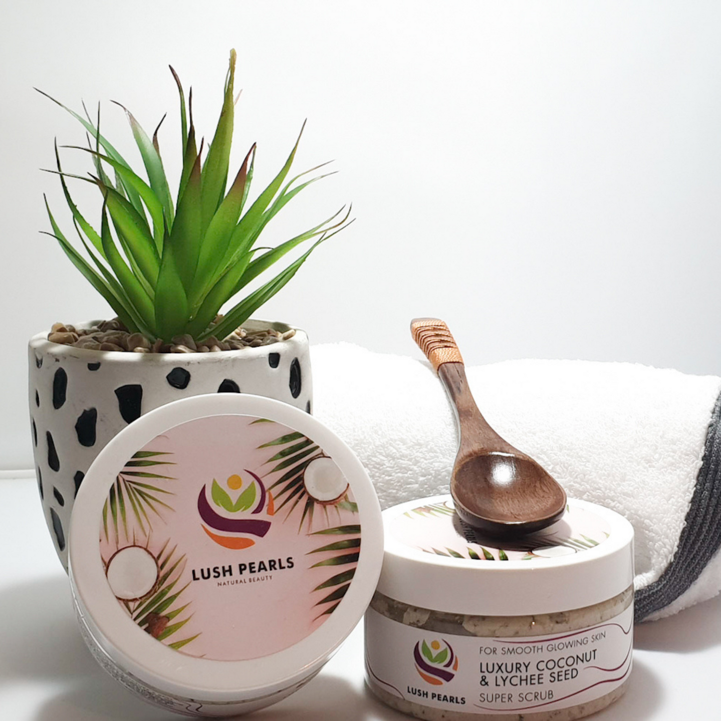 Coconut Body Scrub | Lychee Seed Body Scrub | Lush Pearls