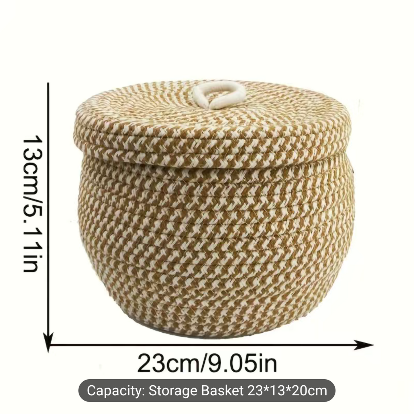Versatile Haven Round Woven Storage Basket With Lid