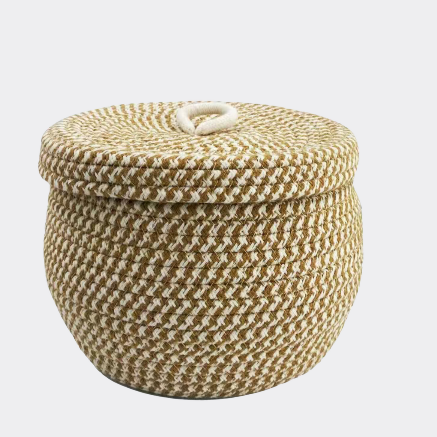 Versatile Haven Round Woven Storage Basket With Lid