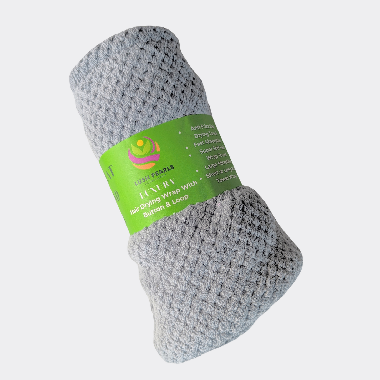 Waffle Soft Hair Drying Towel with Button