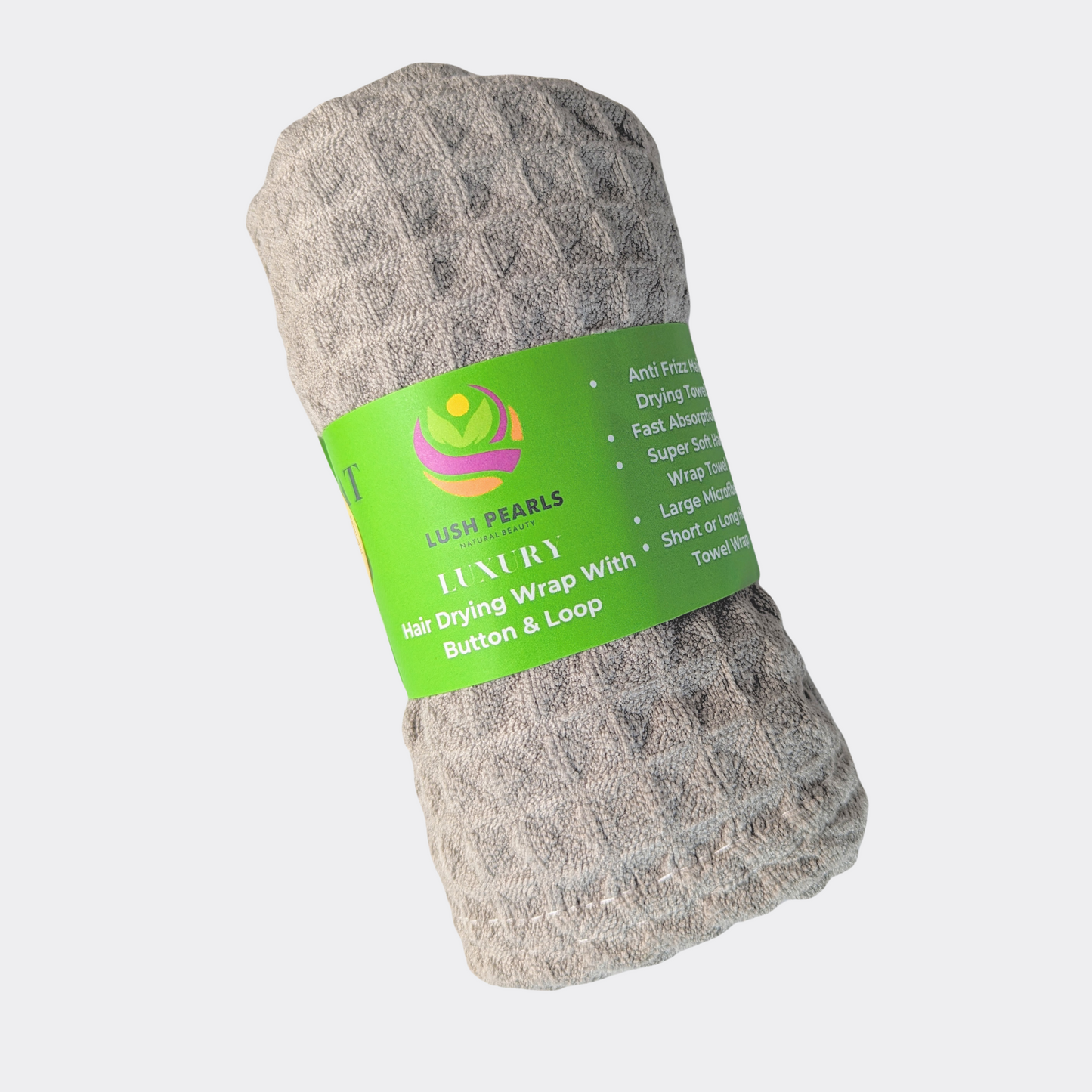 Waffle Soft Hair Drying Towel with Button