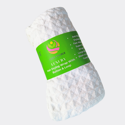 Waffle Soft Hair Drying Towel with Button
