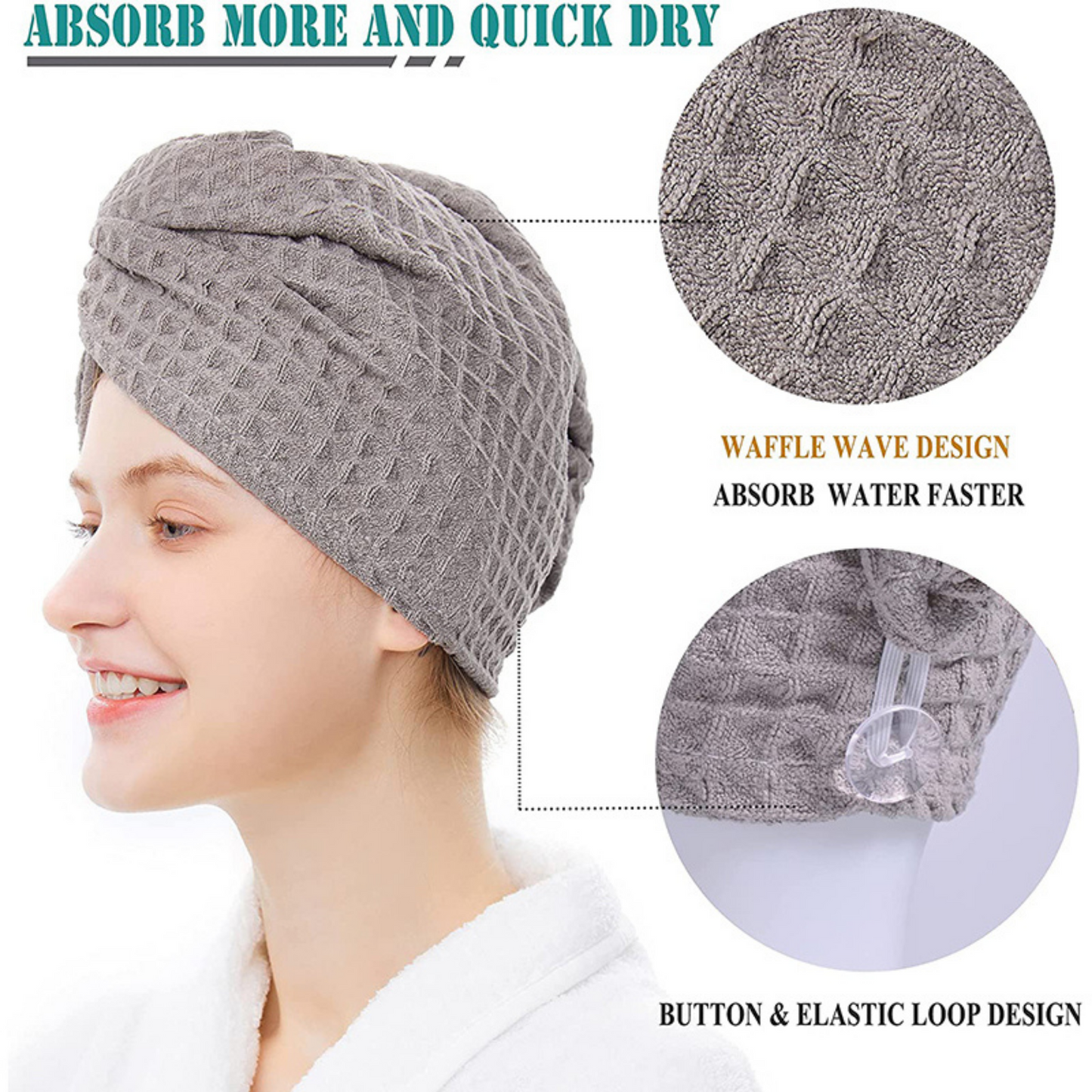 Waffle Soft Hair Drying Towel