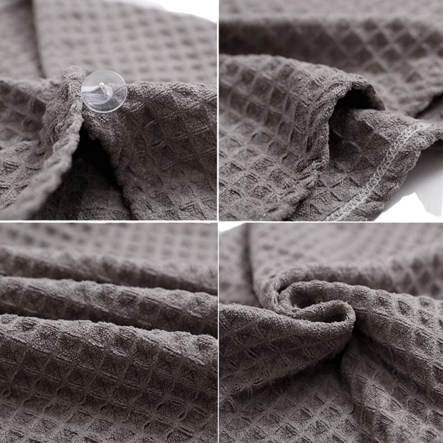 Waffle Soft Hair Drying Towel with Button