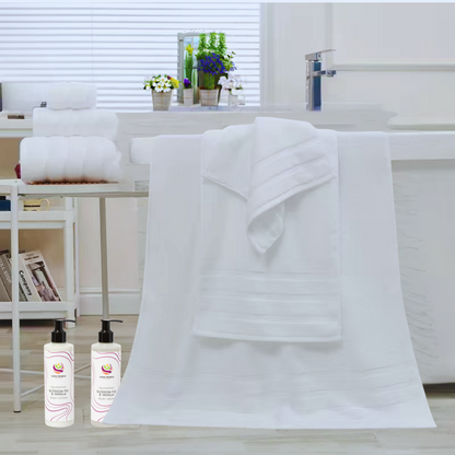 6Pcs Simple Super Plush Pure Cotton Towel Set