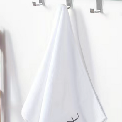 2/3Pcs Embroidery Super Plush White Pure Cotton Towel Set