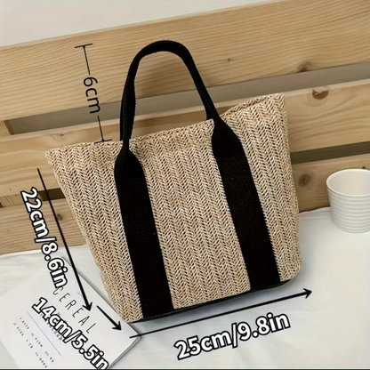 Boho Style Small Braided Bag Tote - Perfect For Home Spa Gifts, Cosmetics, Beach, Skincare And Travel
