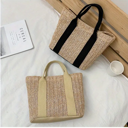 Boho Style Small Braided Bag Tote - Perfect For Home Spa Gifts, Cosmetics, Beach, Skincare And Travel