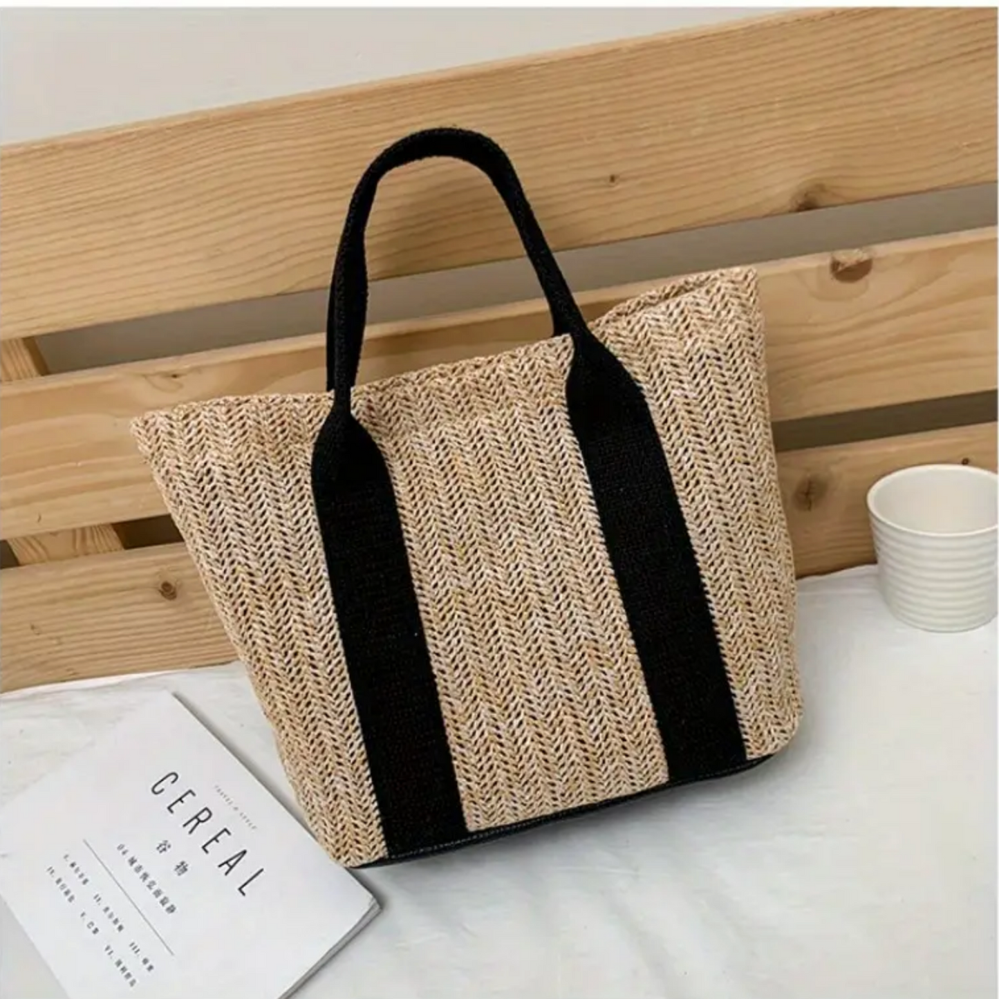 Boho Style Small Braided Bag Tote - Perfect For Home Spa Gifts, Cosmetics, Beach, Skincare And Travel