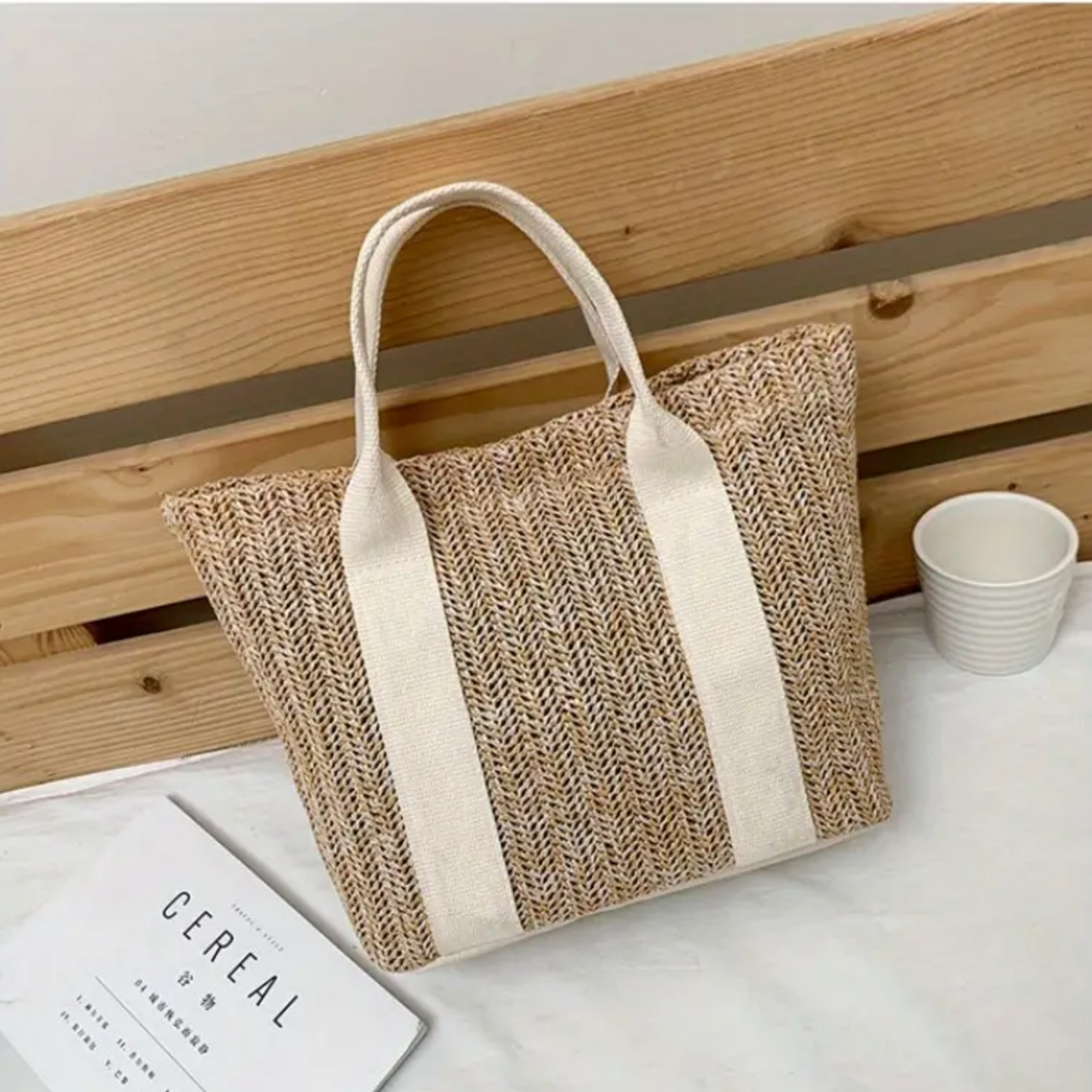 Boho Style Small Braided Bag Tote - Perfect For Home Spa Gifts, Cosmetics, Beach, Skincare And Travel